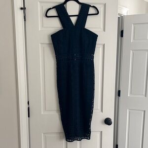 Lulu's Navy Midi Lace Dress